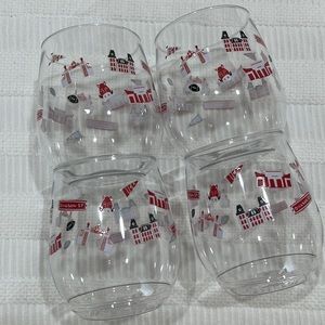 Tossware Stackable plastic stemless wine glasses, University of Arkansas icons